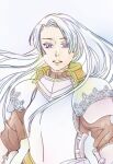  1girl armor chiako_(chanome) chris_lightfellow gensou_suikoden gensou_suikoden_iii long_hair looking_at_viewer purple_eyes simple_background solo white_background white_hair 