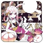  1girl animal_ears choko_(cup) crescent cup earrings elina_(e2n04n) hair_ornament jewelry looking_at_viewer moon_(ornament) original rabbit rabbit_ears solo star_(symbol) thigh_strap 