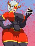  abs absurd_res bandai_namco biceps big_breasts big_butt big_muscles blush breasts butt cake clothed clothing cookie_(maxter) cromster dessert digimon digimon_(species) digital_media_(artwork) fan_character female food hair hi_res holding_object huge_breasts huge_butt huge_muscles humanoid looking_at_viewer muscular muscular_female muscular_humanoid nude open_mouth simple_background smile solo standing thick_thighs topwear wide_hips 