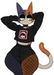  anthro black_clothing black_eyebrows bone breasts choker clothing domestic_cat epic_games eyebrows eyelashes felid feline felis female fortnite fur hi_res hoodie huge_hips huge_thighs humanoid jewelry legwear mammal meow_skulls_(fortnite) multicolored_body multicolored_fur necklace skull small_breasts smile solo sssonic2 tagme tail thick_eyebrows thick_thighs tights topwear two_tone_body two_tone_fur yellow_eyes 