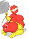  absurd_res anthro bandai_namco belly belly_expansion belly_inflation big_belly big_breasts blush breast_expansion breasts butt clothing dig_dug digital_media_(artwork) dragonfron expansion eyewear female genitals gloves goggles handwear headgear hi_res hose_in_butt hose_inflation huge_breasts inflation inflation_fetish latex_gloves latex_stockings looking_at_viewer one_eye_closed penetration pooka_(dig_dug) pussy red_body rubber rubber_clothing rubber_suit simple_background thick_thighs 