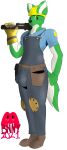  2021 absurd_res anthro balls big_balls big_bulge bulge canid canine canis cesar_(cesaroma71) clothing engineer_(team_fortress_2) fur genitals green_body green_ears green_fur green_tail grey_clothing hi_res holding_object holding_tool holding_wrench male mammal paws solo succubusbnny tail tan_clothing team_fortress_2 tools topwear valve white_body white_ears white_fur white_tail wolf wrench 