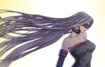  1girl bare_shoulders blindfold facial_mark fate/stay_night fate_(series) forehead_mark frank_leung heaven&#039;s_feel jewelry long_hair medusa_(fate) medusa_(rider)_(fate) necklace purple_hair simple_background solo type-moon upper_body very_long_hair 