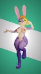  3d_(artwork) anthro big_breasts blonde_hair breasts buckteeth digital_media_(artwork) dog-n-shark female hair hi_res lagomorph leporid mammal purple_body rabbit simple_background solo teeth 