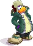  absurd_res avian bird black_bottomwear black_clothing black_pants boots bottomwear brown_clothing brown_footwear clothed clothing club_penguin footwear full-length_portrait fur_trim_headwear fur_trim_jacket green_clothing green_jacket green_topwear hands_on_hips hat headgear headwear hi_res jacket looking_aside male official_art open_clothing open_jacket open_topwear pants penguin portrait red_clothing red_headwear shirt solo topwear unknown_artist ushanka yellow_clothing yellow_shirt yellow_topwear 