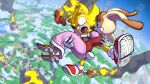  action_pose action_scene anthro atmospheric_perspective breasts bridal_carry bridal_carry_position butt carrying clothed clothing cloudscape debris duo eulipotyphlan falling falling_object female fire fur hedgehog hi_res lagomorph leporid male mammal open_mouth pose rabbit rescue sega sky skydiving sonic_advance_2 sonic_the_hedgehog sonic_the_hedgehog_(series) space super_form super_sonic tan_body tan_fur tighesammy vanilla_the_rabbit water yellow_body yellow_fur 