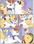  after_sex age_difference ampharos anthro blush bodily_fluids breast_play breast_suck breasts butt charlotte_(spicykiwi) cinderace comic cum cum_in_pussy cum_inside dialogue duo electrostimulation english_text erection eyes_closed female feral fur generation_2_pokemon generation_8_pokemon genital_fluids genitals hair hi_res lagomorph male male/female mammal mega_evolution nintendo nipples older_female penetration penis pokemon pokemon_(species) pussy sex simple_background sleeping spicykiwi sucking text vaginal white_body white_fur 