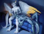  anthro deanosaior dragon duo genitals half-erect hi_res illarion_(talarath) kaspar_(character) lying male male/male penis 