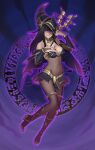  1girl bare_shoulders black_hair bodystocking bodysuit breasts bridal_gauntlets cape choker cleavage cosplay covered_navel dark_magician_girl dark_magician_girl_(cosplay) eyes_of_grima fire_emblem fire_emblem_awakening full_body hat high_heels holding holding_wand long_hair looking_at_viewer magic magic_circle medium_breasts open_mouth pelvic_curtain purple_eyes sinccubi skin_tight smile solo tharja_(fire_emblem) wand wizard_hat yu-gi-oh! 