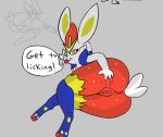  2023 anthro bodily_fluids butt cinderace digital_media_(artwork) drawpile female generation_8_pokemon genitals hand_on_butt lagomorph leporid looking_at_viewer looking_back mammal nintendo pokemon pokemon_(species) presenting presenting_hindquarters presenting_pussy pussy rabbit sketch solo spread_pussy spreading sweat thick_thighs tongue tongue_out trippybunny 