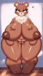 &lt;3 anthro areola bear big_breasts blush breasts curvy_figure female fur genitals hi_res looking_at_viewer mammal mrsk nipples nude pussy smile solo voluptuous 
