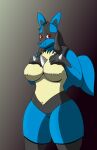  absurd_res anthro blue_body blue_fur breasts female fur generation_4_pokemon hi_res lucario nintendo pokemon pokemon_(species) r3ptart solo 