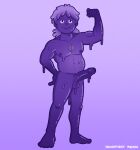  2023 balls digital_drawing_(artwork) digital_media_(artwork) feet genitals goo_creature hi_res humanoid josh_(theslimeguy) looking_at_viewer male melting naughty_prince not_furry overweight overweight_male penis purple_body purple_skin seductive shaded slime slime_core smile solo 