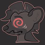  abilify_(character) animated anthro dizzy eyebrows fur fur_markings headshot_portrait hyena male mammal markings portrait side_view simple_background solo spiral_eyes spotted_hyena stormed thick_eyebrows 