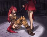  2girls absurdres arms_behind_back artist_name ball_gag bdsm bondage bound breasts cinder_fall commission crying crying_with_eyes_open dated defeat gag green_eyes highres medium_breasts multiple_girls nero_augustus ponytail pyrrha_nikos red_hair restrained rope rwby sad saliva second-party_source shibari smile symbol-shaped_pupils tears 