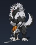  abs achaiwolf_(artist) anthro biceps big_muscles biped black_and_white_fur black_background black_body black_fur bodily_fluids body_hair body_tuft breath canid canine canis chest_hair chest_tuft claws cum cum_drip cum_in_object cum_in_pumpkin cum_on_ground cumshot dripping ejaculation fangs food fruit fur furiousfluffing genital_fluids halloween head_tuft hi_res holidays looking_at_viewer looking_pleasured male mammal masturbation multicolored_body multicolored_fur muscular muscular_anthro muscular_legs muscular_male nipples pecs plant pubes pumpkin pumpkin_masturbation sharp_claws sharp_teeth simple_background solo tail teeth tongue tongue_out tuft were werecanid werecanine werewolf white_body white_fur wolf 