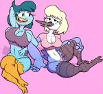  avian big_breasts bird breasts cartoon_network clothed clothing duo female harvey_beaks harvey_beaks_(series) miriam_beaks mordecai&#039;s_mom panties regular_show sbshouseofpancakes shirt simple_background skimpy tank_top topwear underwear 