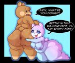  animal_crossing anthro anus areola bear behniis big_breasts big_butt black_eyes blue_eyes bodily_fluids breasts brown_body butt cellulite drooling duo english_text exclamation_point female female/female genitals hi_res huge_butt inverted_nipples june_(animal_crossing) kneeling mammal maple_(animal_crossing) multicolored_body nintendo nipples nude open_mouth purple_areola purple_nipples pussy question_mark saliva speech_bubble spread_butt spreading text thick_thighs tongue tongue_out two_tone_body 