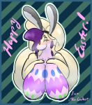  2023 absurd_res anthro big_breasts big_butt breasts bunny_costume butt clothing costume digital_media_(artwork) dragon english_text female generation_6_pokemon goo_creature goodra hi_res huge_breasts huge_butt lagomorph leporid mammal mlem_(mlemgoober) mlemgoober nintendo pokemon pokemon_(species) rabbit scalie shaded signature solo text thick_thighs wide_hips 