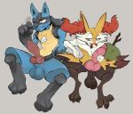  absurd_res animal_genitalia animal_penis anthro balls big_balls big_penis biped black_body black_fur blue_body blue_fur braixen canine_genitalia canine_penis darkluxia duo erection fur generation_4_pokemon generation_6_pokemon genitals grey_background hi_res inner_ear_fluff knot licking licking_lips looking_at_viewer lucario male nintendo penis pokemon pokemon_(species) saggy_balls sheath simple_background stick tan_body tan_fur tongue tongue_out tuft vein veiny_penis wavy_mouth yellow_body yellow_fur 