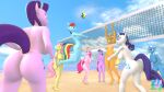  3d_(artwork) absurd_res anthro anthrofied applejack_(mlp) ball barely_visible_genitalia barely_visible_pussy beach big_breasts big_butt breasts butt digital_media_(artwork) equid equine female fluttershy_(mlp) friendship_is_magic genitals group hasbro hi_res horn mammal my_little_pony nude pootanger_sfm pussy rainbow_dash_(mlp) rarity_(mlp) seaside sport starlight_glimmer_(mlp) trixie_(mlp) twilight_sparkle_(mlp) unicorn volleyball volleyball_(ball) 