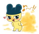  &lt;3 2022 absurd_res blush fart fart_cloud fart_fetish half-closed_eyes hi_res male mametchi musical_note narrowed_eyes open_mouth open_smile riroburo simple_background smile solo standing tamagotchi tongue white_background yellow_body 