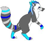  2012 aliasing alpha_channel ambiguous_gender blue_body blue_eyes blue_fur blue_horn blue_sclera bluekyokitty canid canine canis claws digital_drawing_(artwork) digital_media_(artwork) digitigrade dinosaur dromaeosaurid feral finger_claws flat_colors full-length_portrait fur grey_body grey_fur horn hybrid looking_at_viewer mammal markings portrait pupils raptor_claws reptile ring_(marking) ringtail scalie sebdoggo semi-anthro simple_background slit_pupils smile solo standing tail tail_markings theropod toe_claws transparent_background white_body white_claws white_fur wolf 