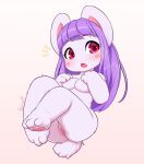  2023 anthro blush breasts butt digital_media_(artwork) eyebrows eyelashes feet female genitals hair hi_res kionant long_hair looking_at_viewer mammal nude purple_hair pussy simple_background solo toes 