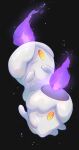  :3 absurdres black_background candle closed_mouth commentary_request fire flame full_body highres litwick looking_at_viewer no_humans nullma one_eye_covered pokemon pokemon_(creature) purple_fire simple_background smile solid_oval_eyes yellow_eyes 