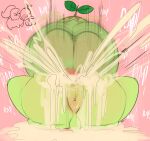  balls big_balls big_butt blush bodily_fluids butt chikorita cum cum_in_pussy cum_inside cum_on_butt cum_on_ground cum_overflow duo english_text exclamation_point female female_penetrated feral feral_on_feral feral_penetrated feral_penetrating feral_penetrating_feral from_front_position generation_2_pokemon generation_4_pokemon genital_fluids genitals green_body hi_res male male/female male/male male_penetrating male_penetrating_female mating_press nintendo nude onomatopoeia ota_(artist) penetration pokemon pokemon_(species) sex smile sound_effects text turtwig vaginal vaginal_penetration 