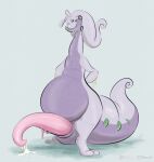  ammyfatxolotl animal_genitalia animal_penis belly big_penis cetacean_genitalia cetacean_penis curved_penis generation_6_pokemon genitals goodra hi_res huge_penis hyper hyper_genitalia hyper_penis male nintendo penis pokemon pokemon_(species) tail tapering_penis 