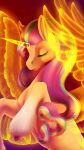  2023 digital_media_(artwork) equid equine eyelashes eyes_closed feathered_wings feathers female feral fur hair hasbro hi_res hooves horn leg_tuft long_hair long_mane mammal mane mlp_g5 multicolored_hair multicolored_mane my_little_pony oneiria-fylakas orange_body orange_fur purple_hair purple_mane solo sunny_starscout_(mlp) tuft winged_unicorn wings 