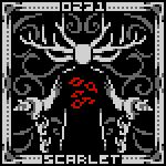  16-bit 1:1 4_fingers 6_horns antlers biped black_background border chain chest_eye cuff_(restraint) deity digital_media_(artwork) english_text faceless_character fingers grey_border grey_text horn horned_humanoid humanoid male multi_horn number partially_colored pixel_(artwork) restraints restricted_palette scarlet_king scp_foundation shackles simple_background snarferman solo standing text 