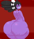  big_butt black_hair blue_eyes butt cellulite female generation_5_pokemon gothitelle hair hi_res huge_butt humanoid looking_at_viewer looking_back nintendo not_furry pokemon pokemon_(species) pupils purple_body solo spinneborg thick_thighs white_pupils wide_hips 
