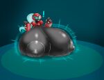  &lt;3 absurd_res areola beepunz big_breasts black_body breast_expansion breasts ela exclamation_point expansion female hi_res huge_breasts humanoid hyper hyper_breasts machine motion_lines multicolored_body nipples red_body robot robot_humanoid solo visor 