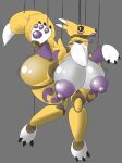  anthro bandai_namco big_breasts big_butt breasts butt digimon digimon_(species) female fluffy fluffy_tail hi_res huge_breasts huge_butt hyper hyper_breasts hyper_butt inanimate_transformation jointed lips puppet renamon silicone solo string tail teliars643 thick_lips transformation wooden_body 