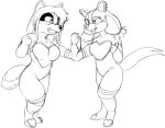  anthro badger breasts duo female gesture high_five intersex intersex/female kitsune_youkai mammal mustelid musteline open_mouth sega simple_background sonic_boom sonic_the_hedgehog_(series) sticks_the_jungle_badger tail white_background 
