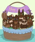  anthro basket bear candy chocolate container dessert domestic_cat dragon easter easter_basket felid feline felis food giant_panda group hare hi_res holidays jesse_cat koala lagomorph leporid male mammal marsupial momakonar ometochtli quelvhar rabbit surferotter vombatiform 