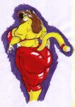  accessory anthro big_breasts big_butt blue_eyes bottomwear breasts brown_hair butt clothing danellz eyeshadow felid female fur furgonomics hair huge_breasts huge_butt jewelry kathy_(danellz) lion makeup mammal multicolored_body multicolored_fur overweight overweight_anthro overweight_female pantherine pants ring solo tail tail_accessory tail_jewelry tail_ring thick_thighs topwear traditional_media_(artwork) two_tone_body two_tone_fur 