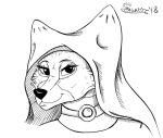  2018 anthro canid canine clothing disney ears_up female fox fur half-closed_eyes headgear headshot_portrait headwear jewelry looking_at_viewer maid_marian mammal marcushunter mouth_closed narrowed_eyes necklace portrait robin_hood_(disney) signature smile smiling_at_viewer solo 
