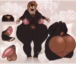  &lt;3 abstract_background anthro areola balls bear belly big_butt big_nipples black_body black_fur breasts brown_balls brown_body brown_fur brown_hair brown_tail butt chatski feet foot_fetish front_view fur genitals hair herm hip_tuft huge_nipples intersex intersex/intersex looking_at_viewer mammal markings model_sheet navel nipples nude overweight pawpads penis pink_pawpads pink_penis pink_penis_tip pink_pussy pose pubes pussy rear_view shoulde slit solo speech_bubble standing striped_markings stripes tail tail_tuft text thighs_together tuft white_eyes wide_hips 