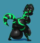  absurd_res anthro anus areola balls big_balls big_breasts big_penis black_body black_fur blush breasts canid canine cheek_tuft donya facial_tuft foreskin fox fur genitals green_anus green_areola green_body green_eyes green_fur green_markings green_nipples green_pussy hair herm hi_res huge_balls huge_breasts huge_penis hyper hyper_balls hyper_genitalia hyper_penis intersex mammal markings nipples penis pussy razor_morg solo tuft 