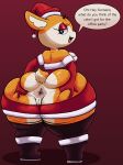  aggressive_retsuko antelope anthro anus armwear asking_another big_anus big_butt boots bottom_heavy bottomwear bovid breasts butt cellulite christmas christmas_clothing christmas_headwear clothing describing_butt dialogue digital_media_(artwork) elbow_gloves english_text female footwear gazelle genitals gloves hand_on_butt hand_on_own_butt handwear hat headgear headwear hi_res holidays horn huge_butt huge_hips looking_back mammal medium_breasts presenting pussy question rear_view sanrio santa_hat skirt smile solo sparkling_eyes speech_bubble spread_butt spreading talking_to_another tascom text tsunoda 