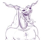  2023 bodily_fluids bone clothing demon drooling elias_ainsworth fangs half-length_portrait headgear headwear horn humanoid looking_at_viewer male marcushunter monster nipples open_mouth pecs portrait saliva saliva_on_tongue saliva_string skull skull_head solo teeth the_ancient_magus_bride 