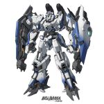  absurdres blue_eyes clenched_hands copyright_name ctpt9r full_body highres iron_saga logo mecha mecha_request no_humans robot science_fiction white_background 