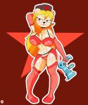  absurd_res anthro bear breasts clothing cranebear female genitals hi_res lola_frostki mammal pinup pose pussy solo underwear 