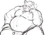  anthro bear belly bulge cigarette clothing exe_exem eyebrows leib_(tas) lifewonders looking_at_viewer male mammal musclegut navel nipples pecs polar_bear sketch smoking smug solo speedo swimwear thick_eyebrows tokyo_afterschool_summoners ursine 