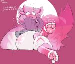  &lt;3 ambiguous_gender anthro big_tail blush blush_lines bottomless clothed clothing dialogue domestic_cat embarrassed feet felid feline felis fluffy fluffy_tail foot_focus goo_creature hi_res hoodie hoodie_only huge_tail huge_thighs mammal parfait_(yesthisisgoocat) pawpads paws shocked shocked_expression sitting solo tail thick_thighs topwear topwear_only uromatsu 