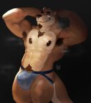  anthro chase_hunter clothed clothing echo_(game) echo_(series) echo_project huzzhuz jockstrap jockstrap_only low_res male solo topless underwear underwear_only 