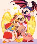  :d armor armored_boots artist_name black_wings blank_eyes blue_eyes blush blush_stickers boots closed_mouth coat commentary_request dark_meta_knight flying fur-trimmed_coat fur-trimmed_sleeves fur_trim gloves grin hat highres holding_hands king_dedede kirby kirby_(series) long_sleeves looking_at_another mask meta_knight mirror no_humans open_clothes open_coat open_mouth purple_footwear purple_wings red_coat red_footwear red_headwear shadow_dedede shadow_kirby shoulder_armor simple_background smile star_(symbol) teeth tokuura twitter_username v-shaped_eyebrows white_background white_gloves wings yellow_eyes 